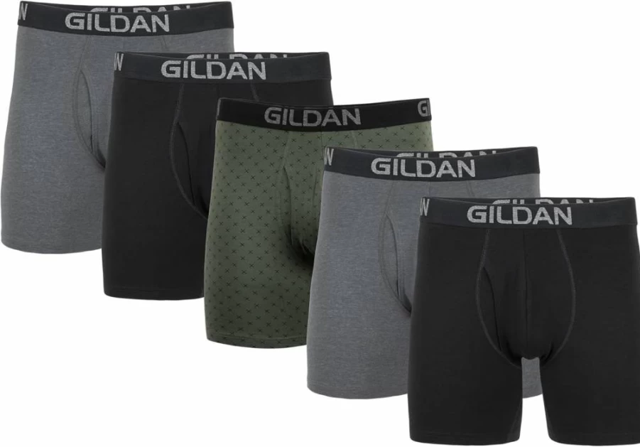 Gildan Men's Cotton Stretch Boxer Briefs Multipack - Soft Comfortable Underwear for Men, Breathable & Moisture-Wicking, Multi-Pack Assorted Colors